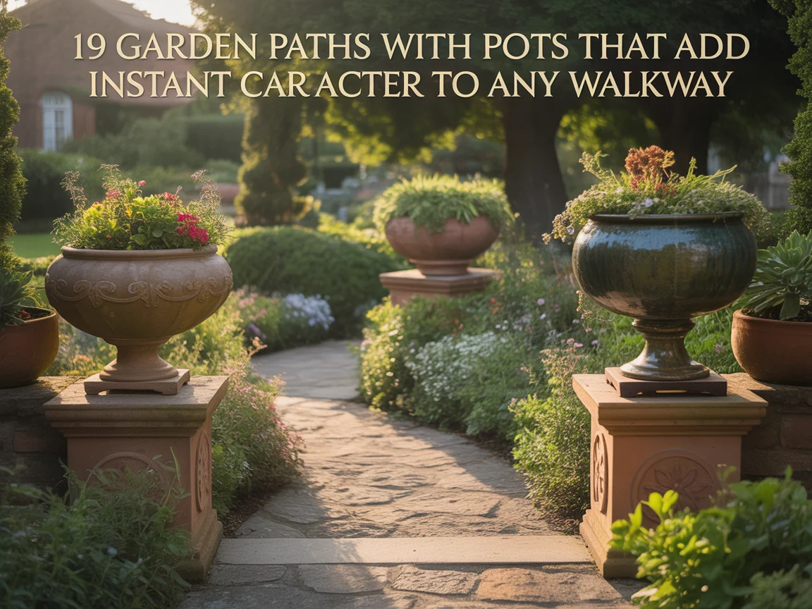 19 Garden Paths With Pots That Add Instant Character to Any Walkway