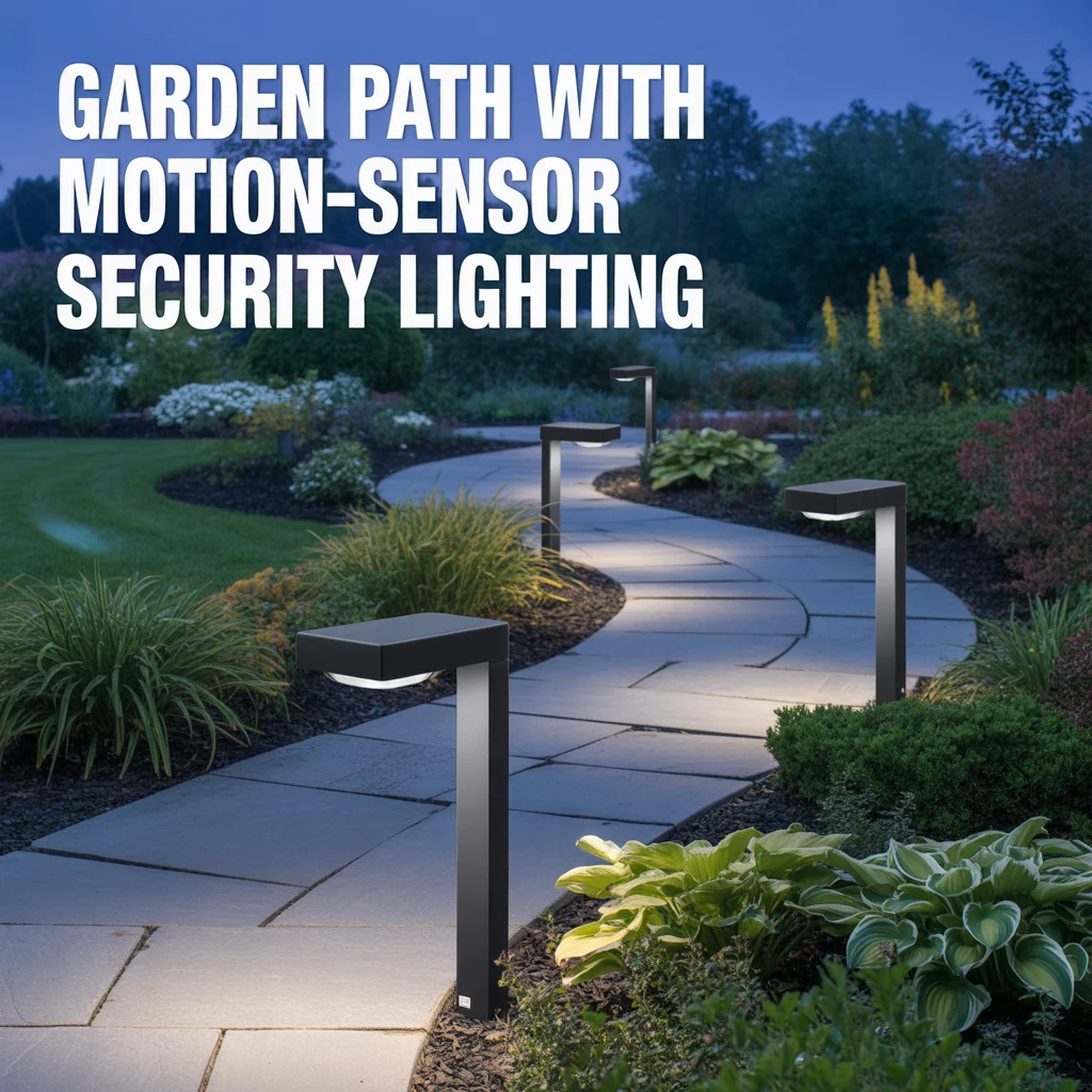 10. Garden Path With Motion-Sensor Security Lighting