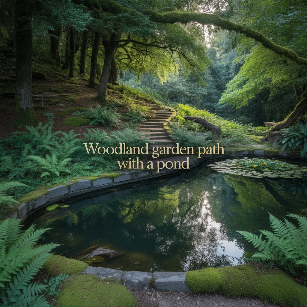 10. Woodland Garden Path With a Pond