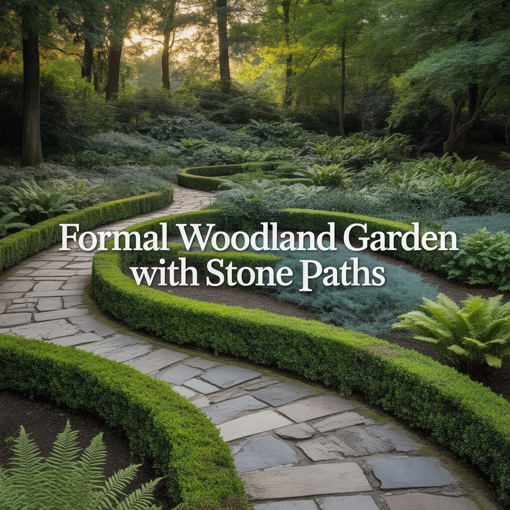 11. Formal Woodland Garden With Stone Paths