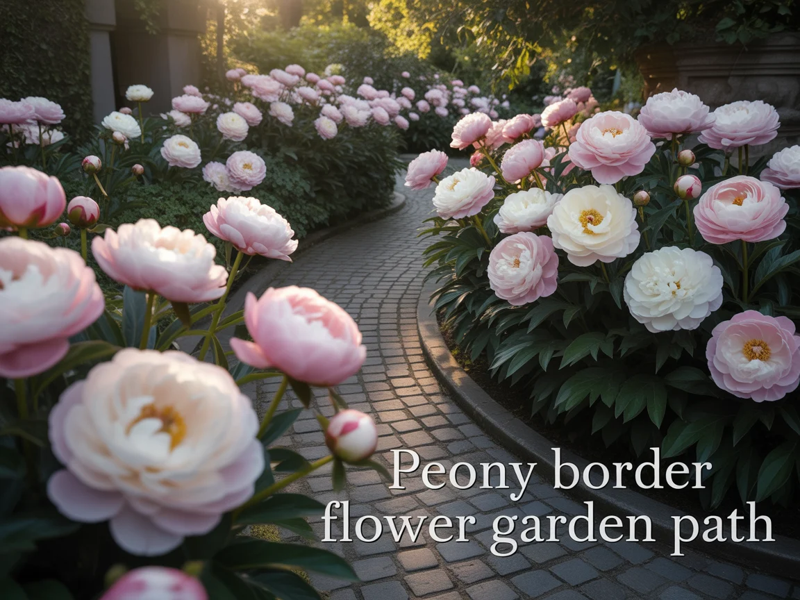 11. Peony Border Flower Garden Path