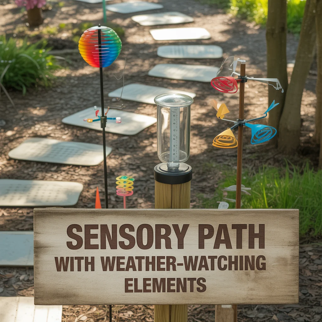 11. Sensory Path With Weather-Watching Elements
