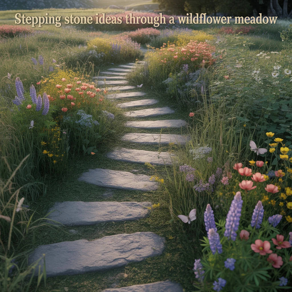 11. Stepping Stone Ideas Through a Wildflower Meadow