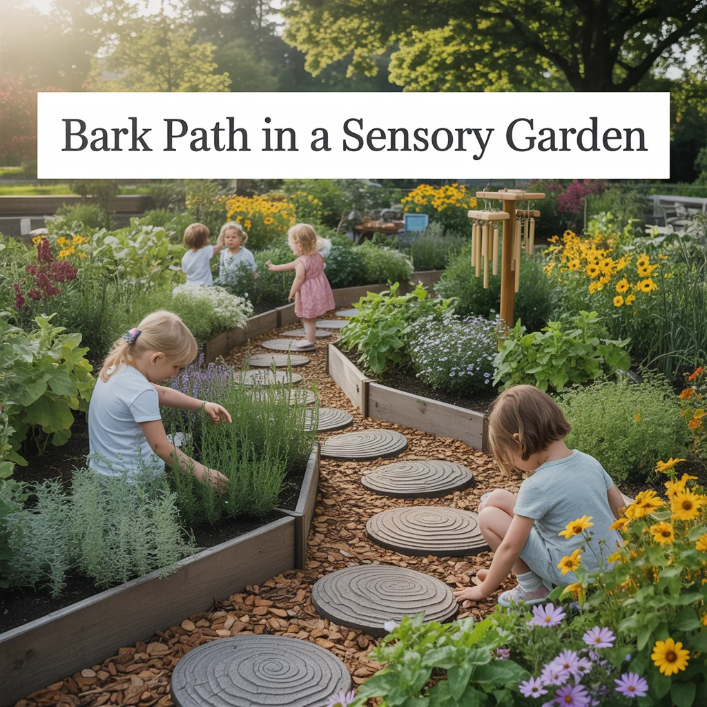 12. Bark Path in a Sensory Garden