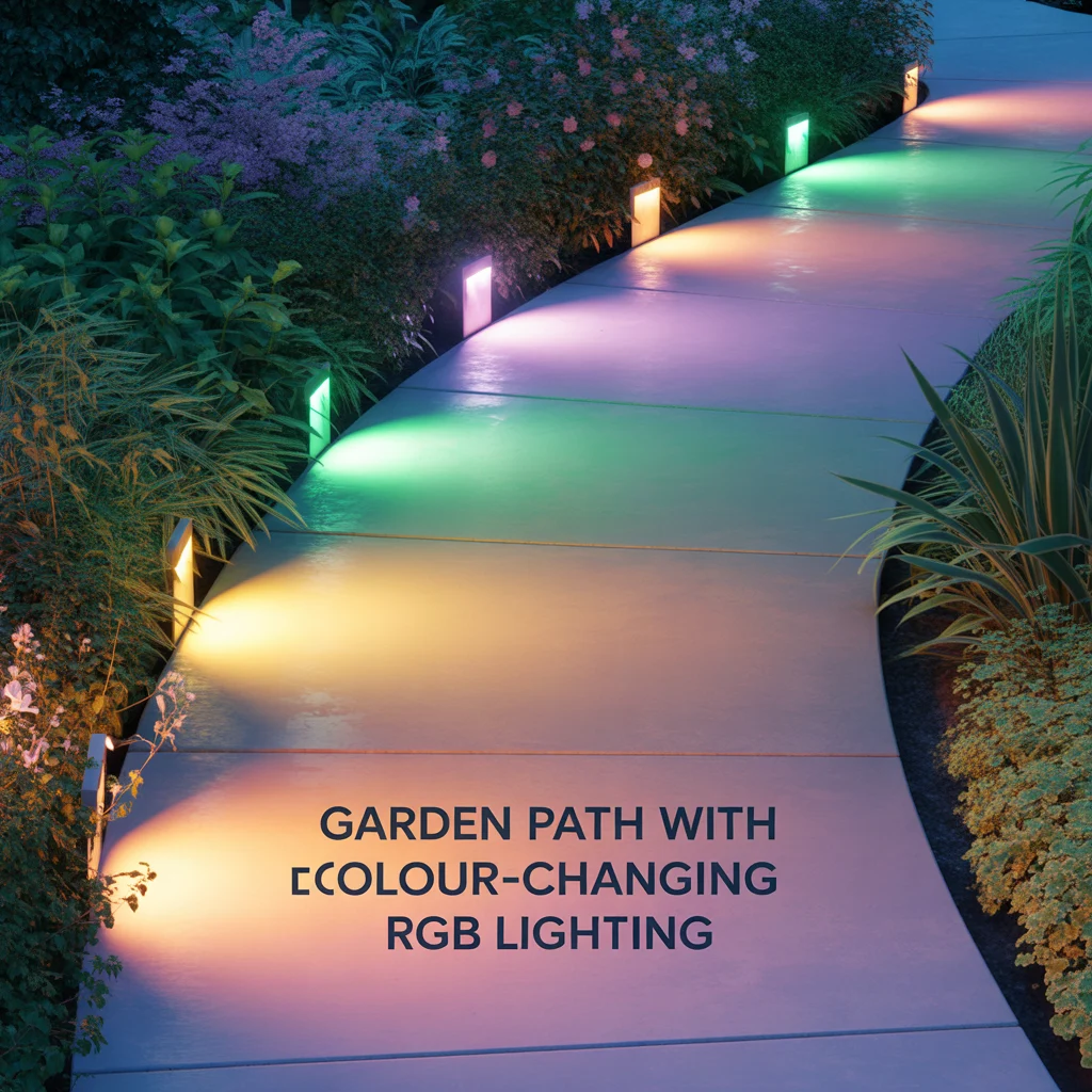 12. Garden Path With Colour-Changing RGB Lighting
