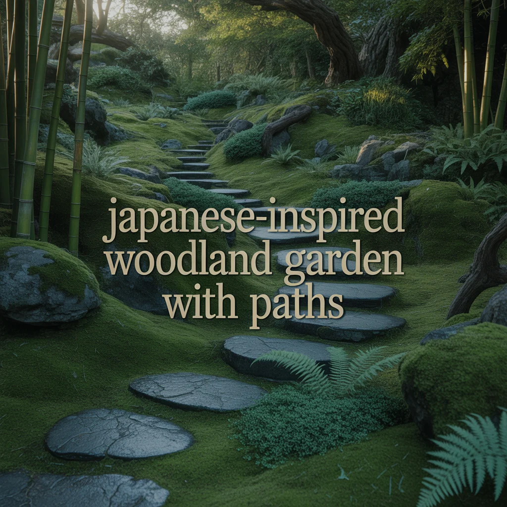 12. Japanese-Inspired Woodland Garden With Paths