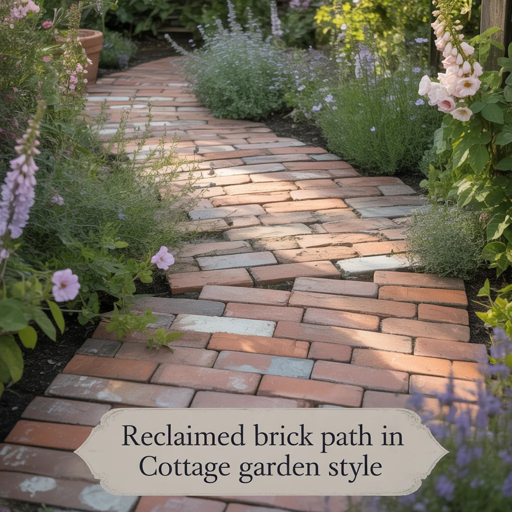 12. Reclaimed Brick Path in Cottage Garden Style