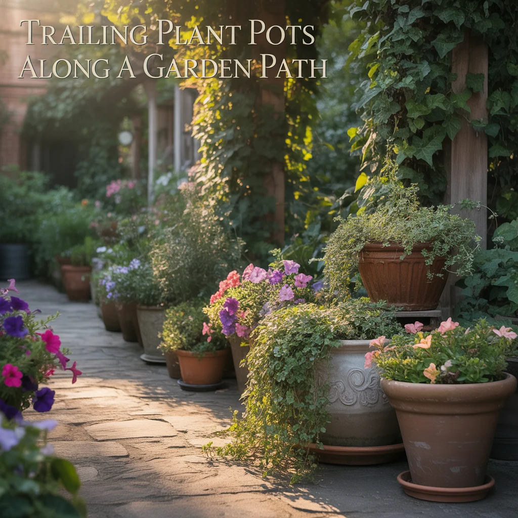12. Trailing Plant Pots Along a Garden Path