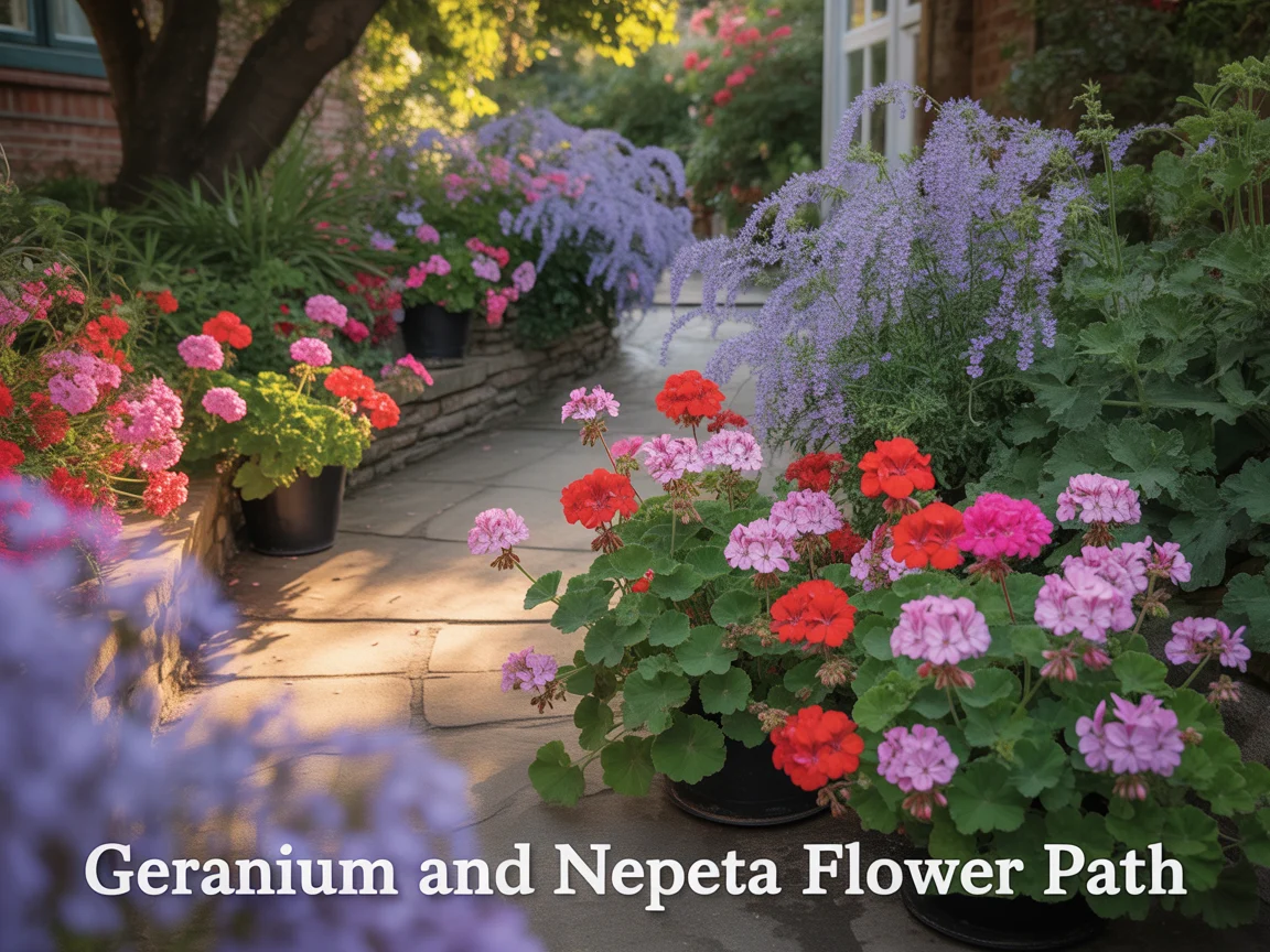 13. Geranium and Nepeta Flower Path