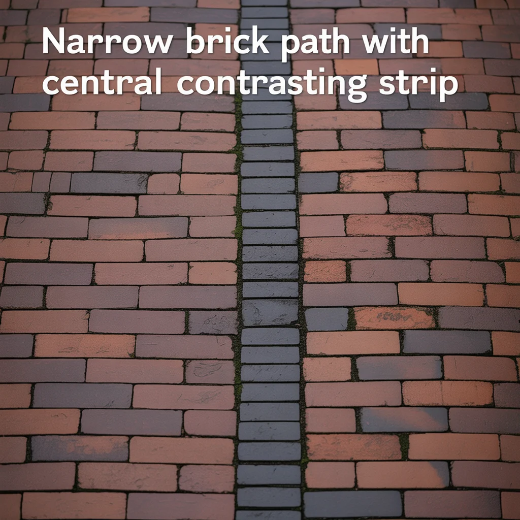 13. Narrow Brick Path With Central Contrasting Strip