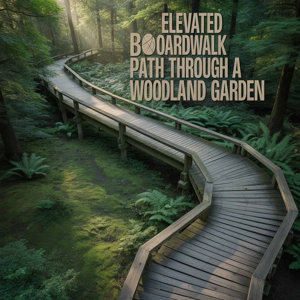 14. Elevated Boardwalk Path Through a Woodland Garden