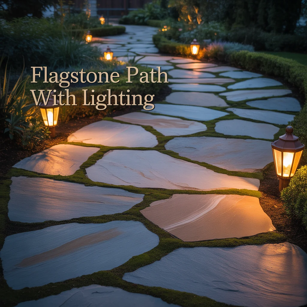 14. Flagstone Path With Lighting