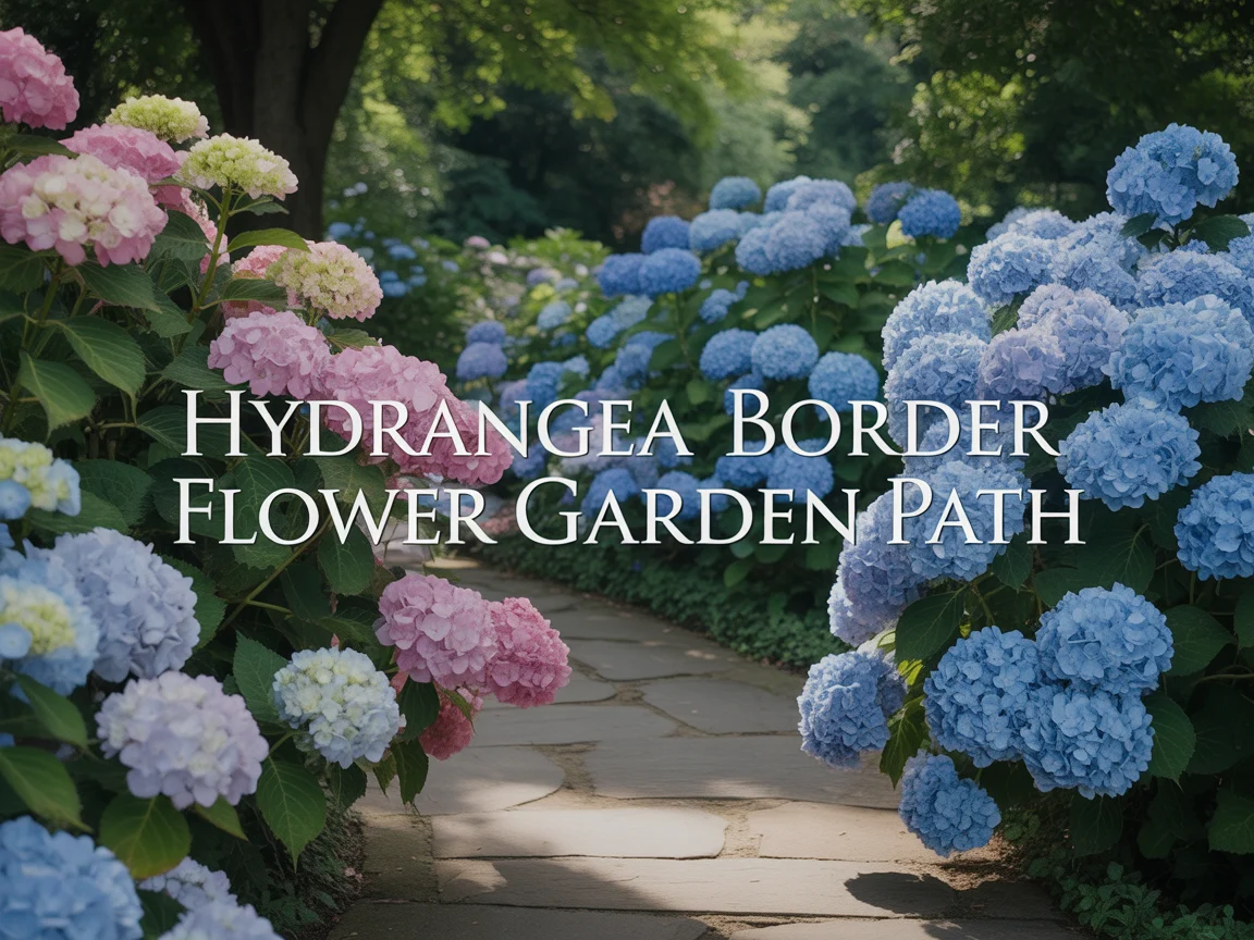 14. Hydrangea Border Flower Garden Path
