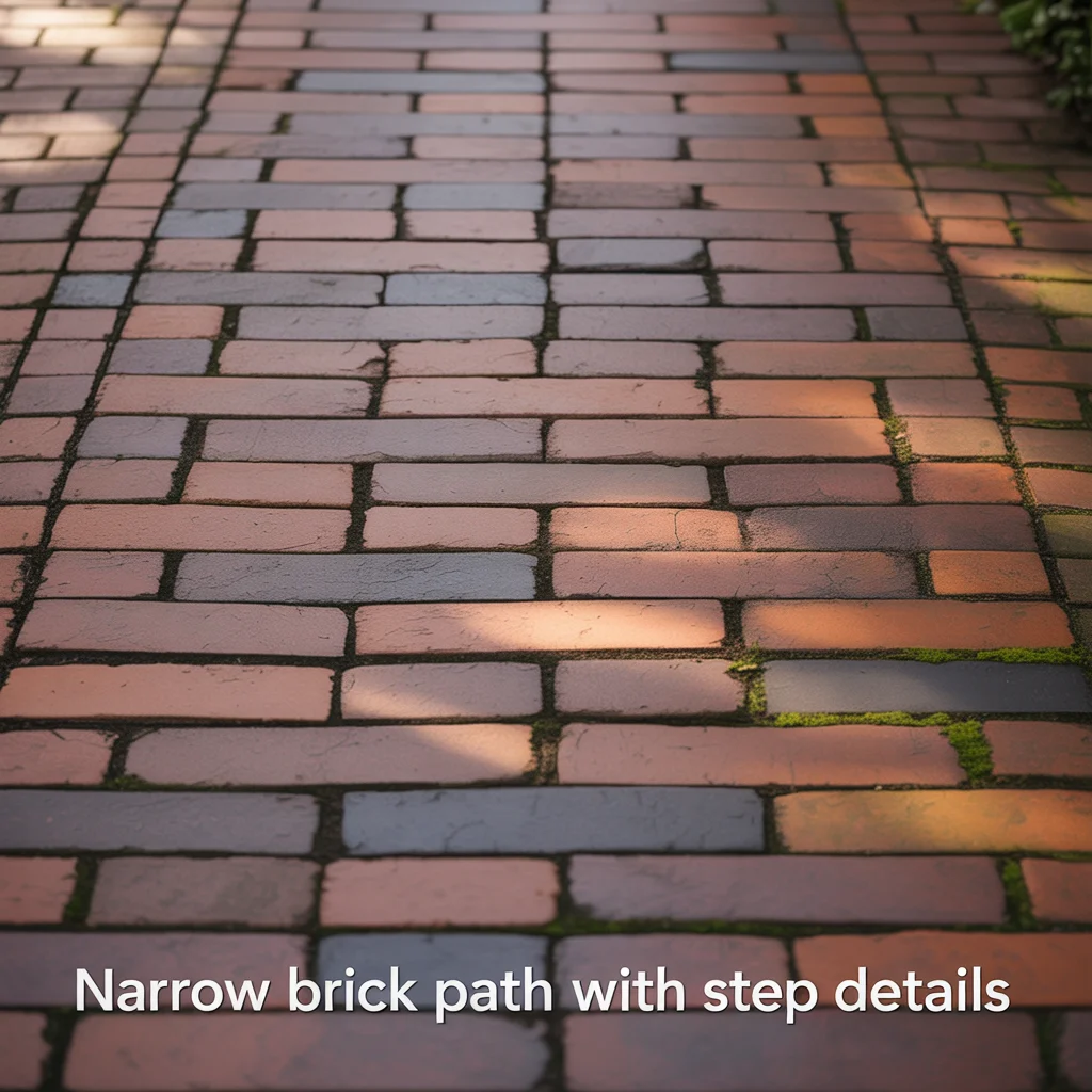 14. Narrow Brick Path With Step Details