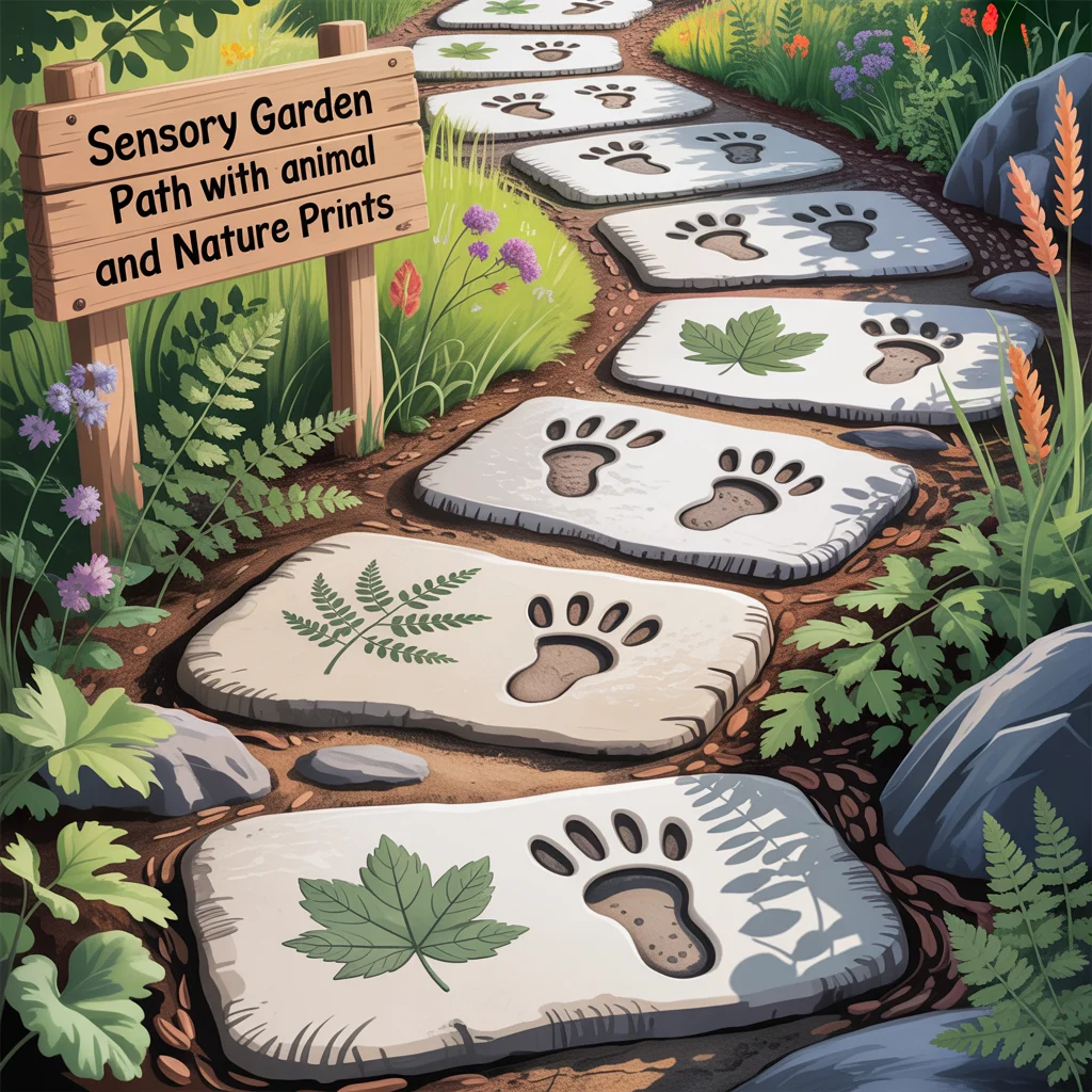 14. Sensory Garden Path With Animal and Nature Prints