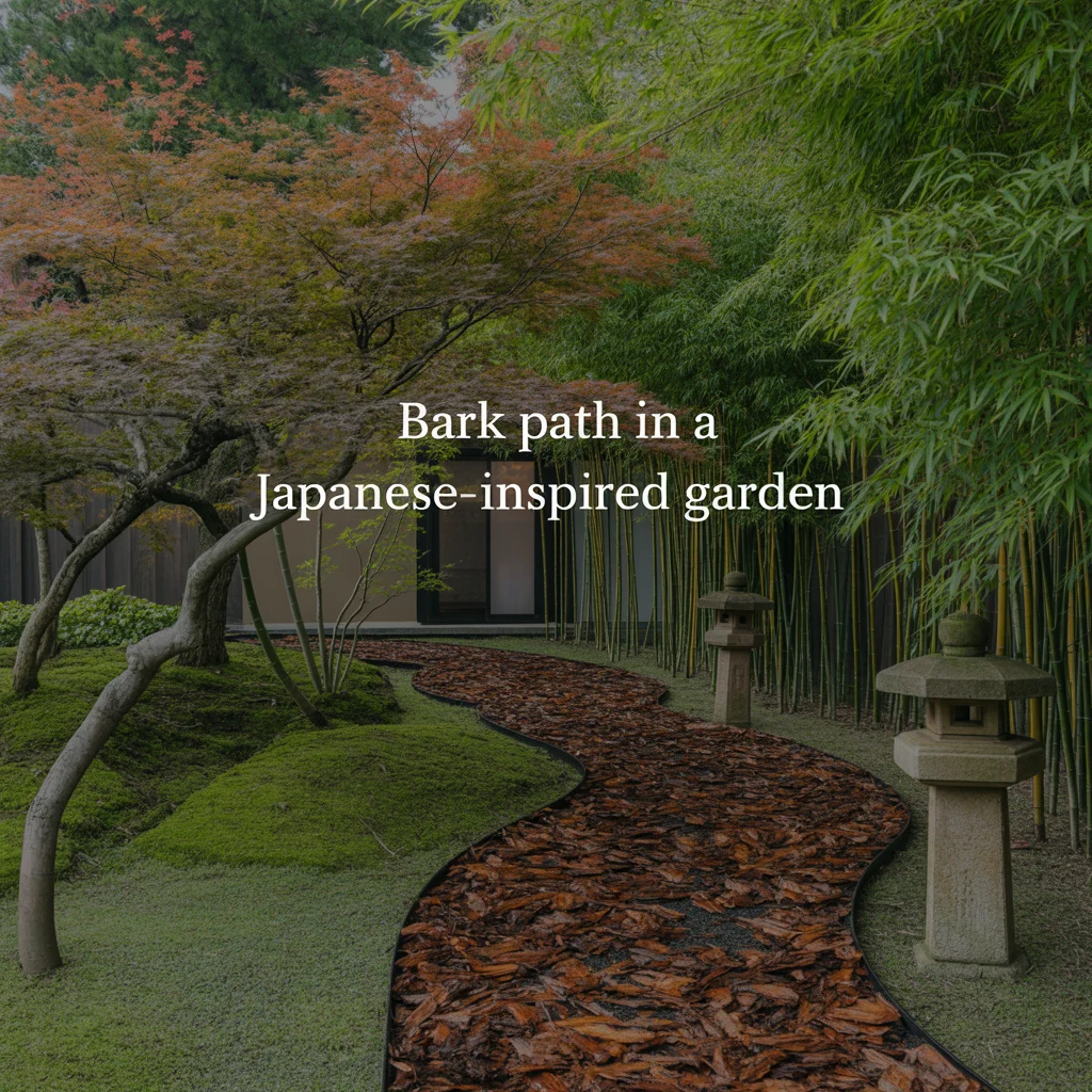 18. Bark Path in a Japanese-Inspired Garden