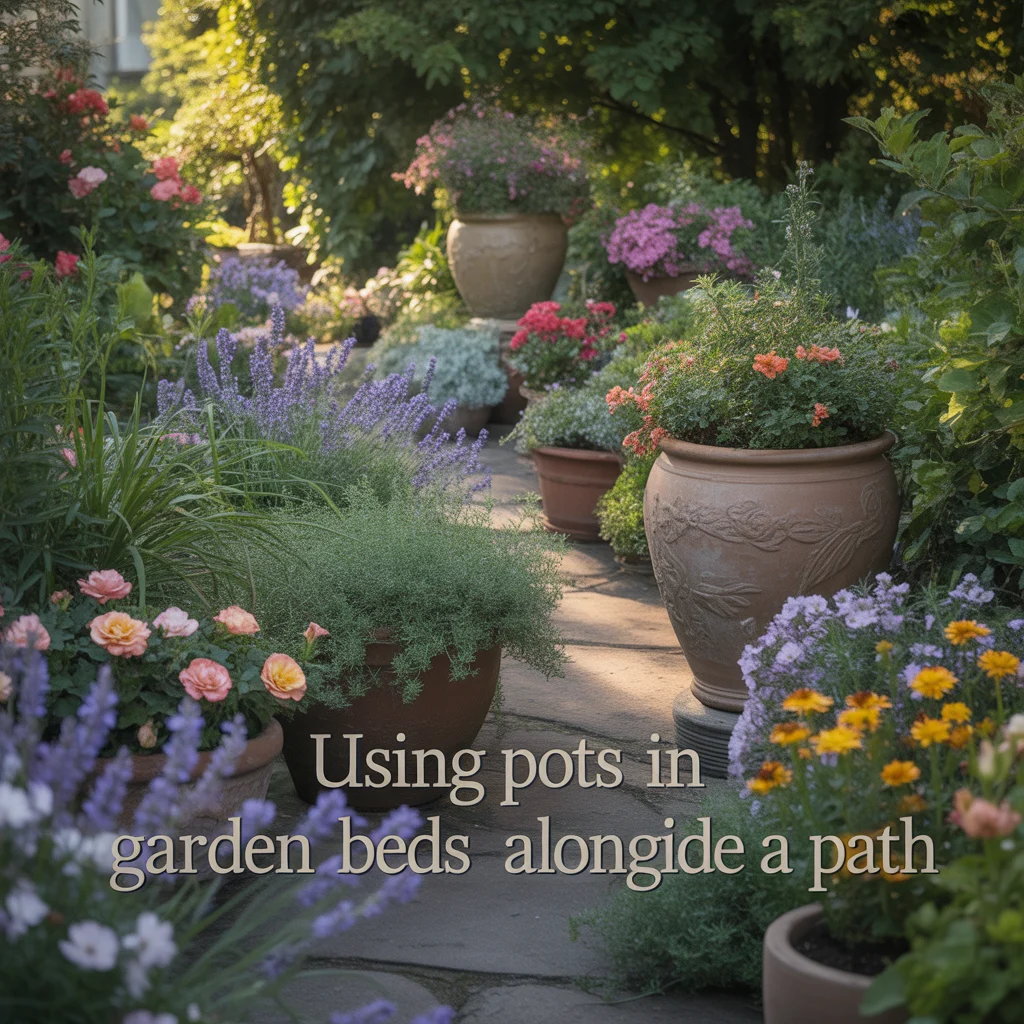 18. Using Pots in Garden Beds Alongside a Path