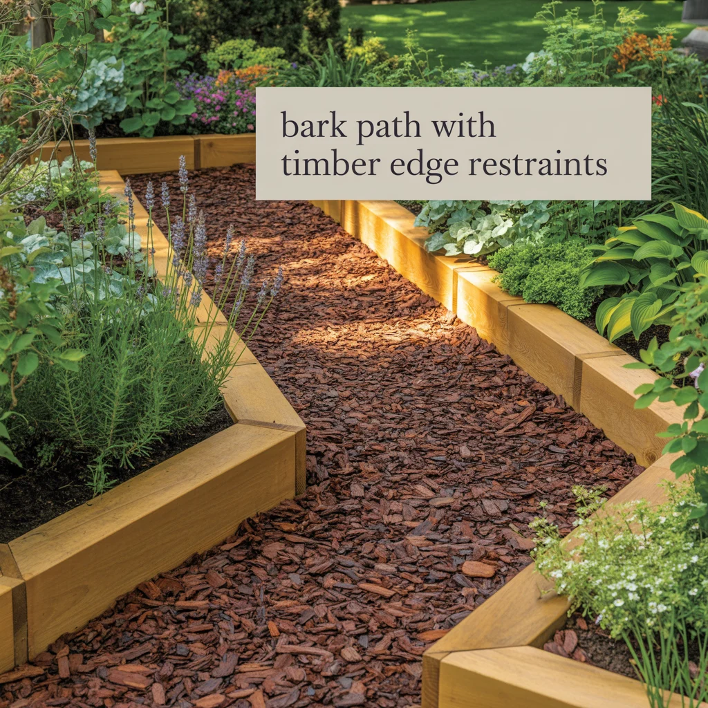 2. Bark Path With Timber Edge Restraints