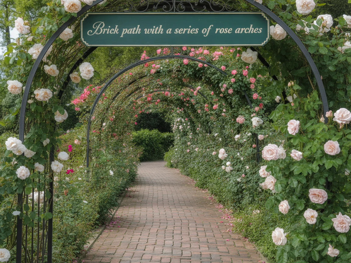2. Brick Path With a Series of Rose Arches
