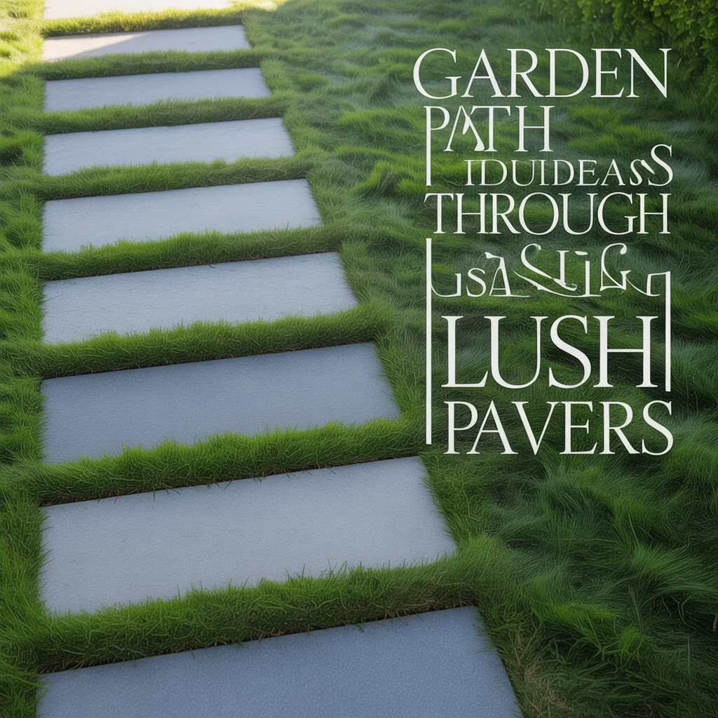 2. Garden Path Ideas Through Grass Using Flush Pavers