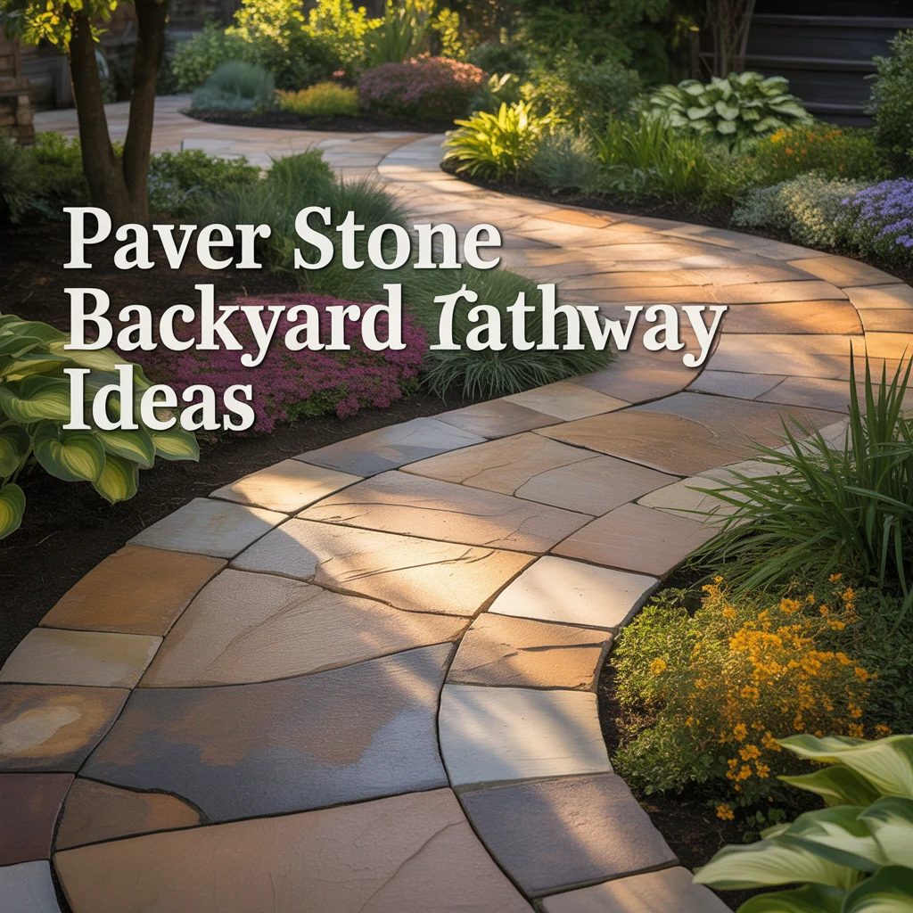 2. Paver Stone Backyard Pathway Ideas