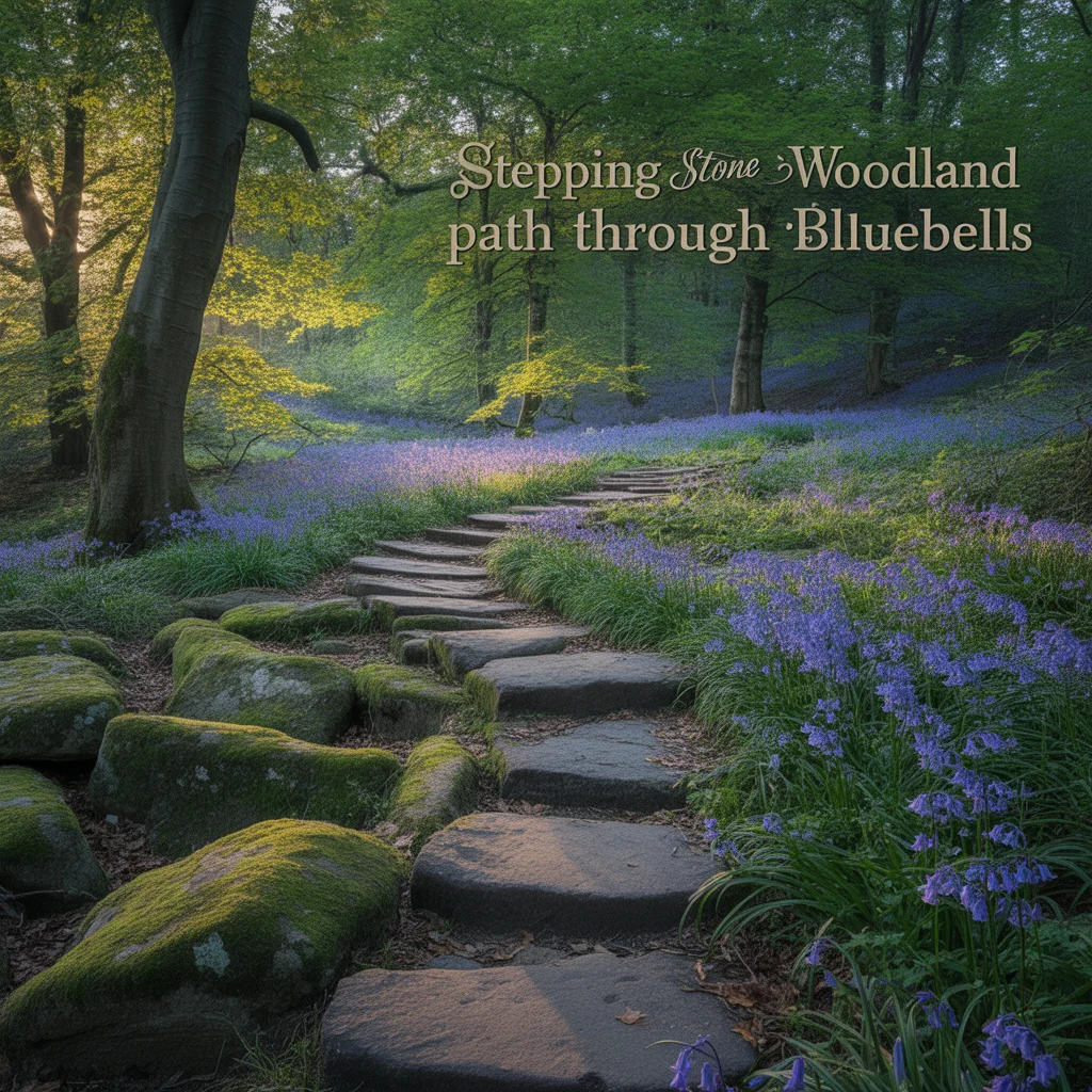2. Stepping Stone Woodland Path Through Bluebells