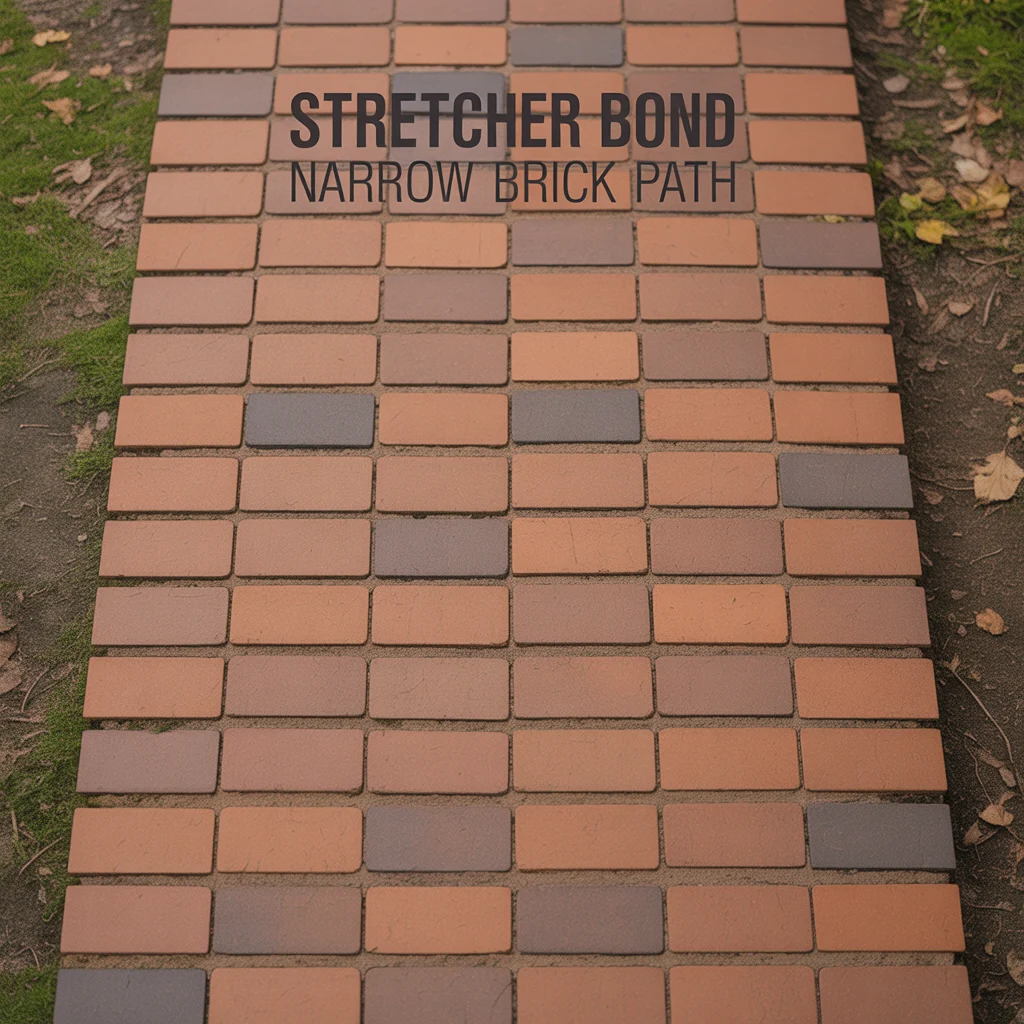 2. Stretcher Bond Narrow Brick Path