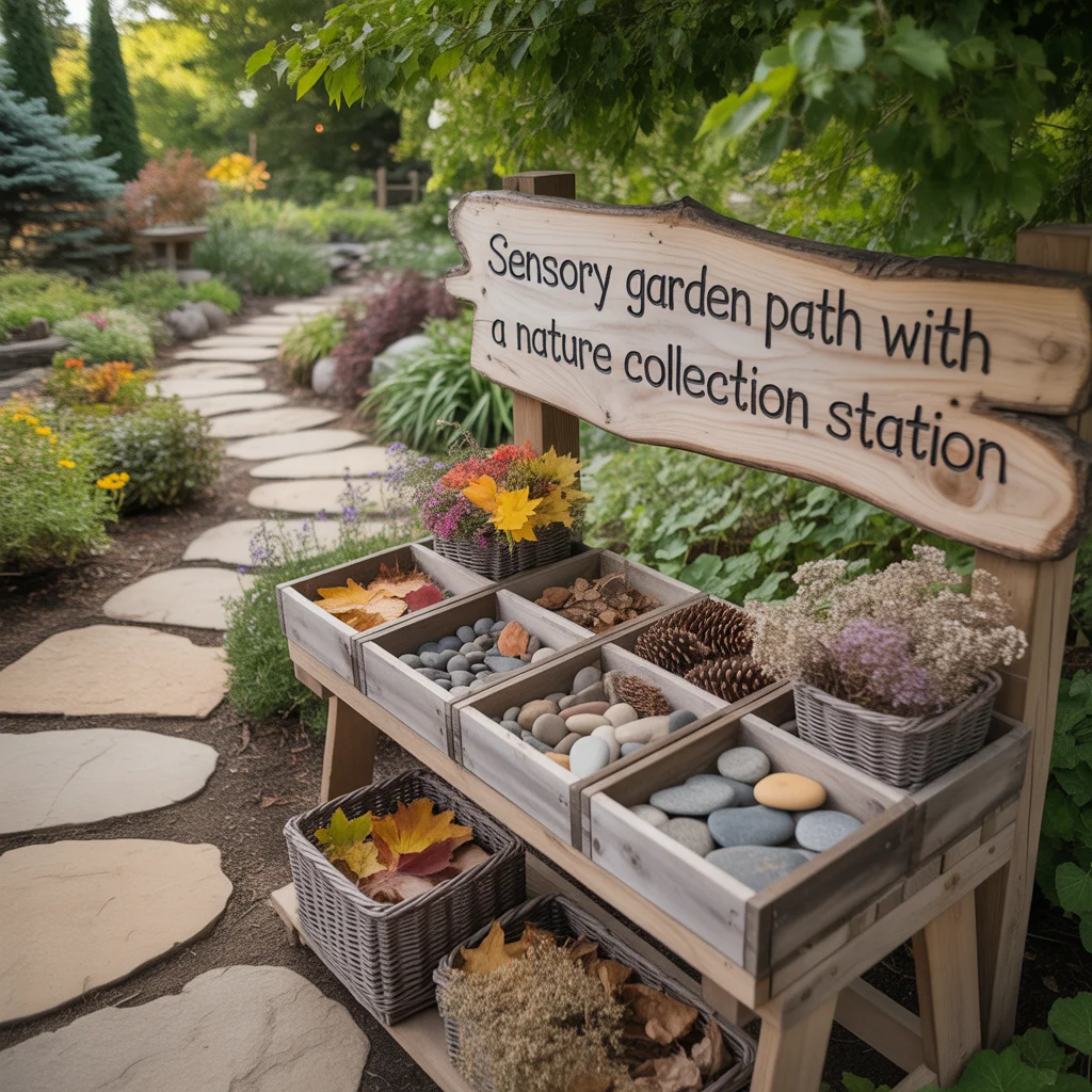 21. Sensory Garden Path With a Nature Collection Station