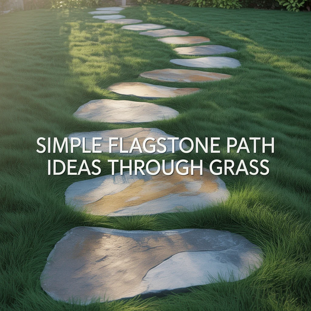3. Simple Flagstone Path Ideas Through Grass