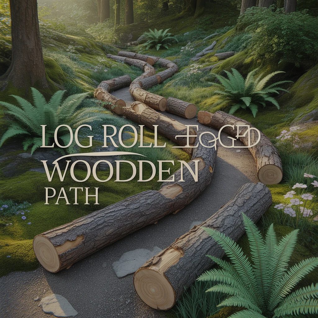 4. Log Roll Edged Woodland Garden Path