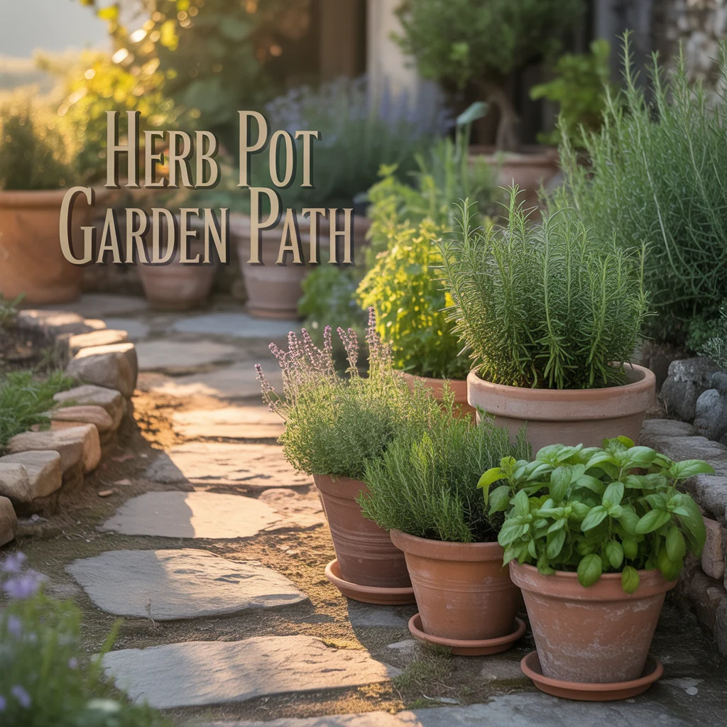 7. Herb Pot Garden Path