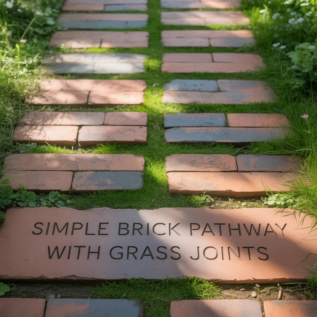 7. Simple Brick Pathway With Grass Joints