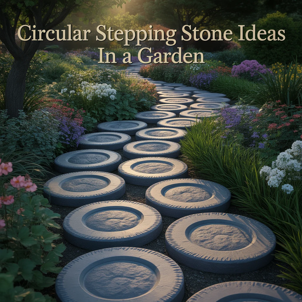 8. Circular Stepping Stone Ideas in a Garden
