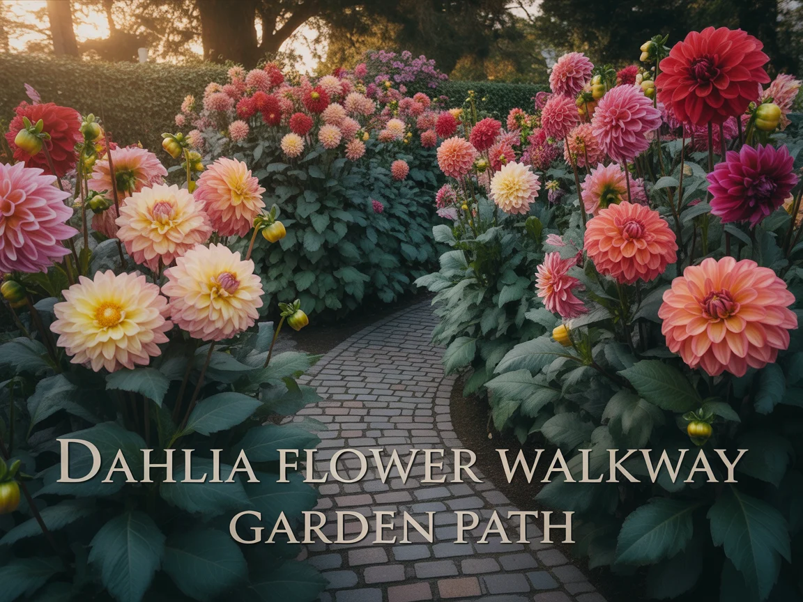 8. Dahlia Flower Walkway Garden Path