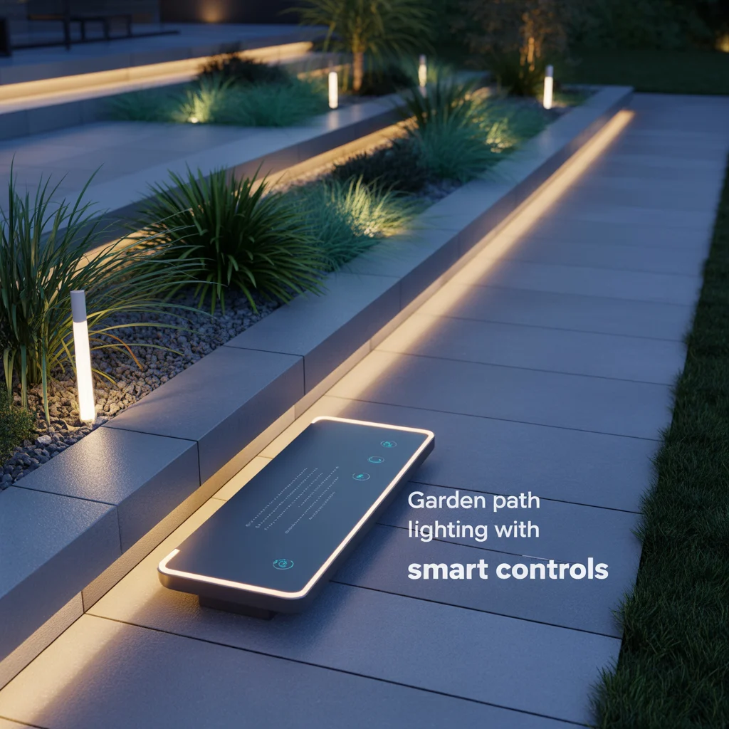 8. Garden Path Lighting With Smart Controls