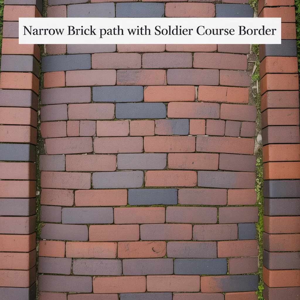 8. Narrow Brick Path With Soldier Course Border