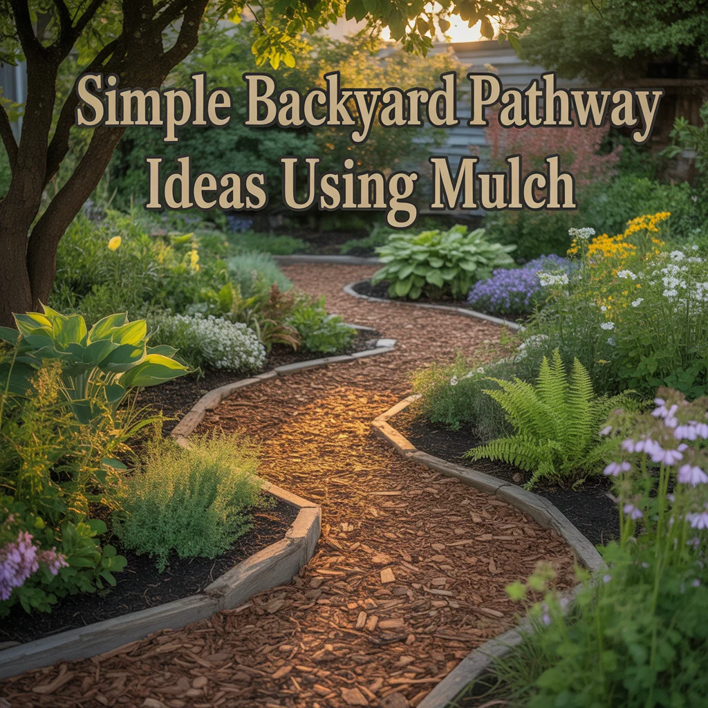 8. Simple Backyard Pathway Ideas Using Mulch