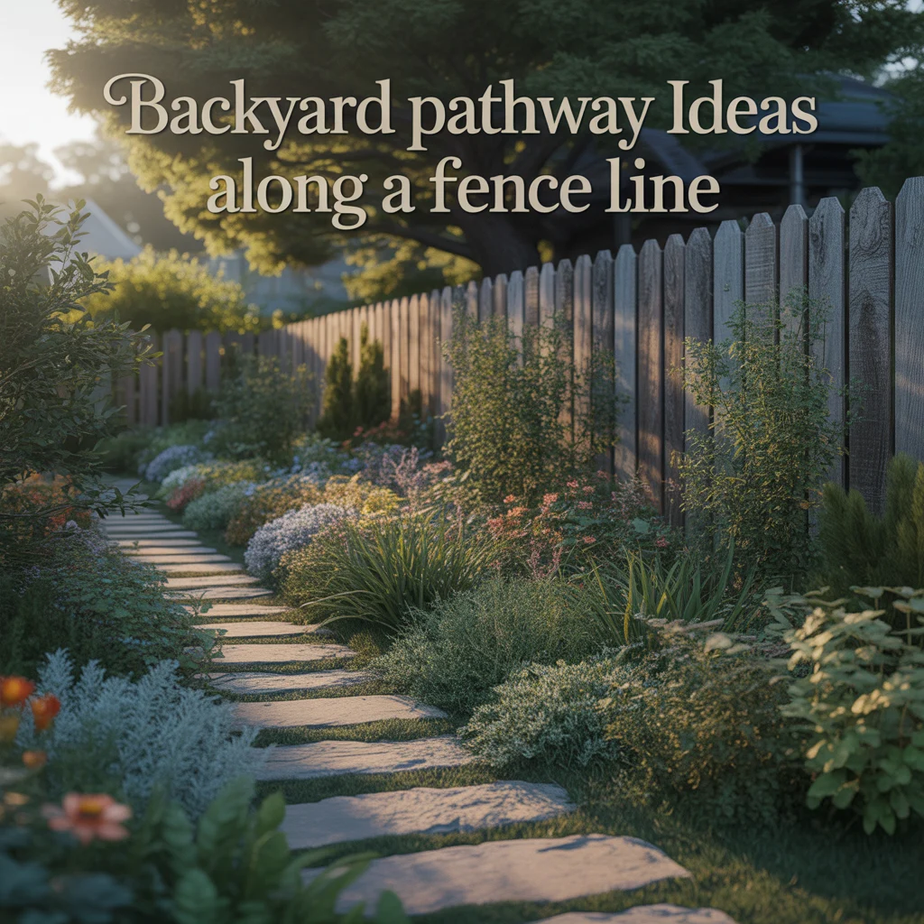 9. Backyard Pathway Ideas Along a Fence Line