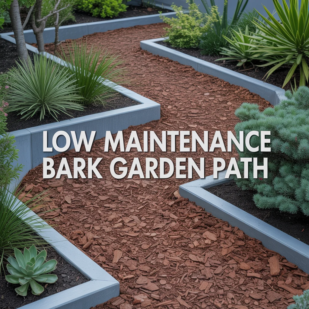 9. Low Maintenance Bark Garden Path