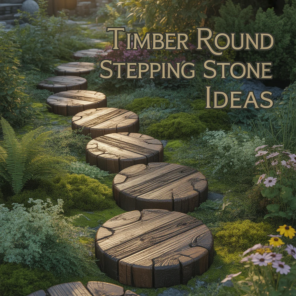 9. Timber Round Stepping Stone Ideas