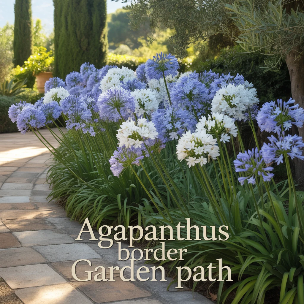 Agapanthus Border Garden Path