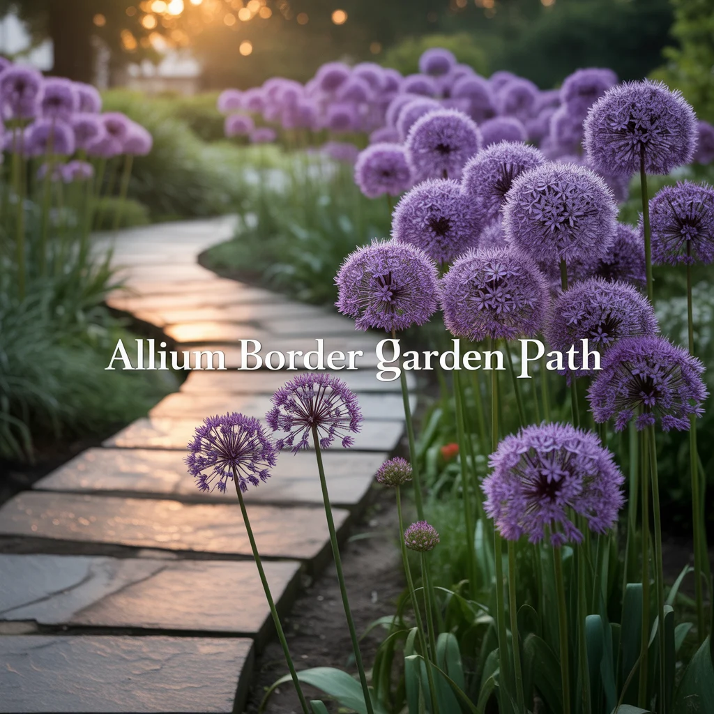 Allium Border Garden Path