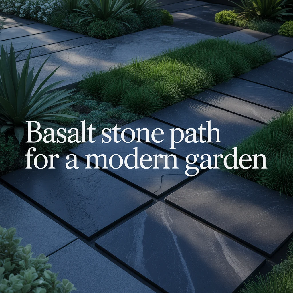 Basalt Stone Path for a Modern Garden