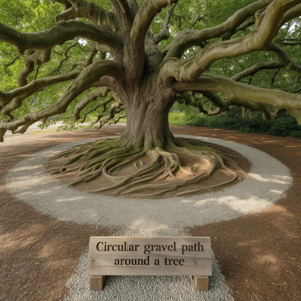 Circular Gravel Path Around a Tree