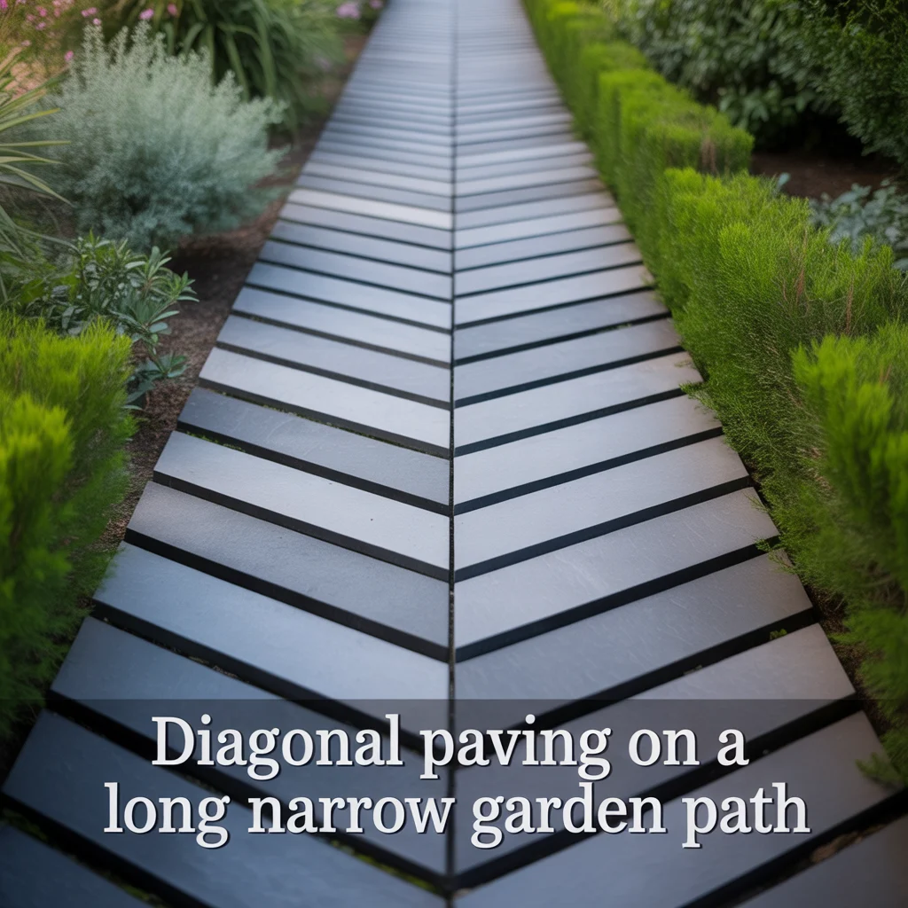 Diagonal Paving on a Long Narrow Garden Path
