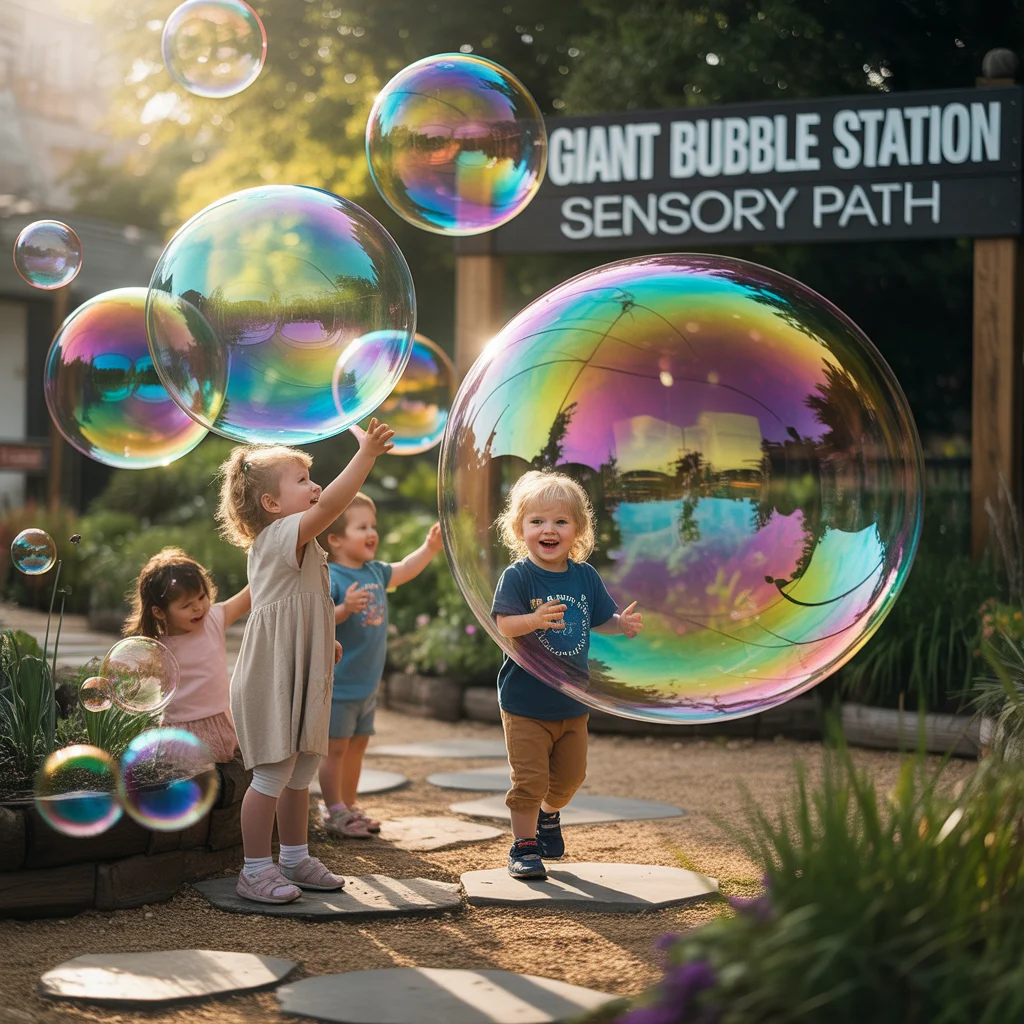 Giant Bubble Station Sensory Path