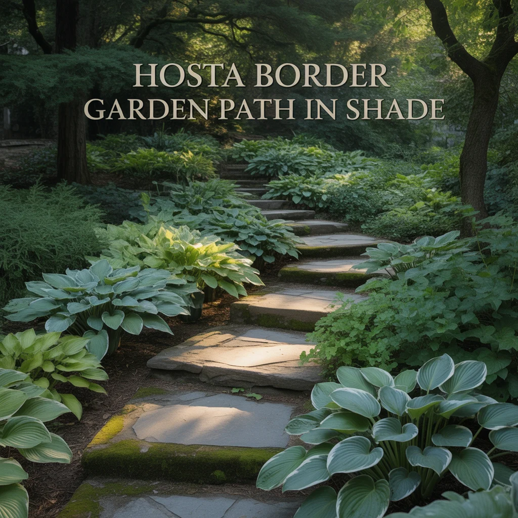 Hosta Border Garden Path in Shade