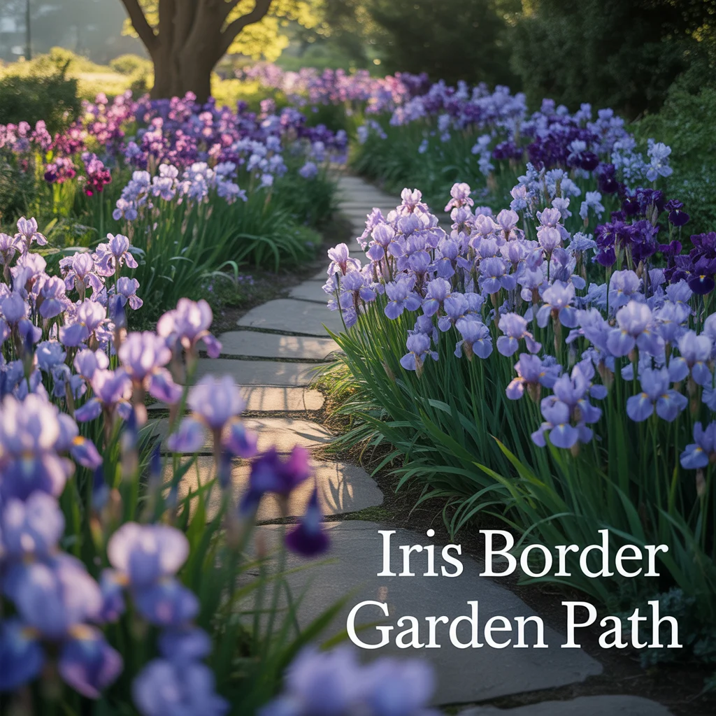 Iris Border Garden Path