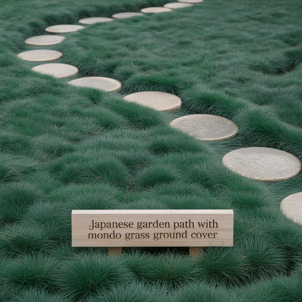Japanese Garden Path With Mondo Grass Ground Cover