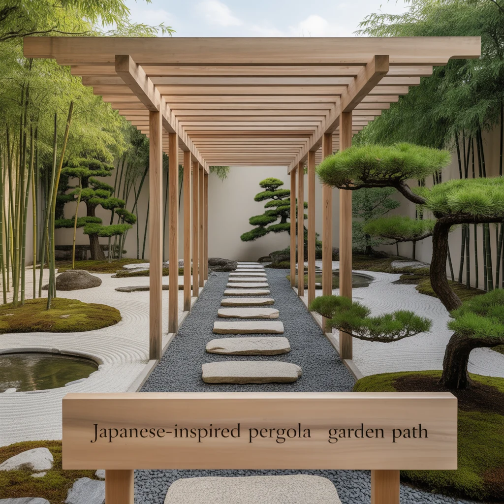 Japanese-Inspired Pergola Garden Path